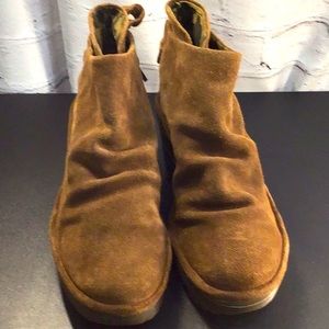Fly London Suede Booties, Tan size 7  2” wedge